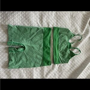 Green Patterned Activewear Set